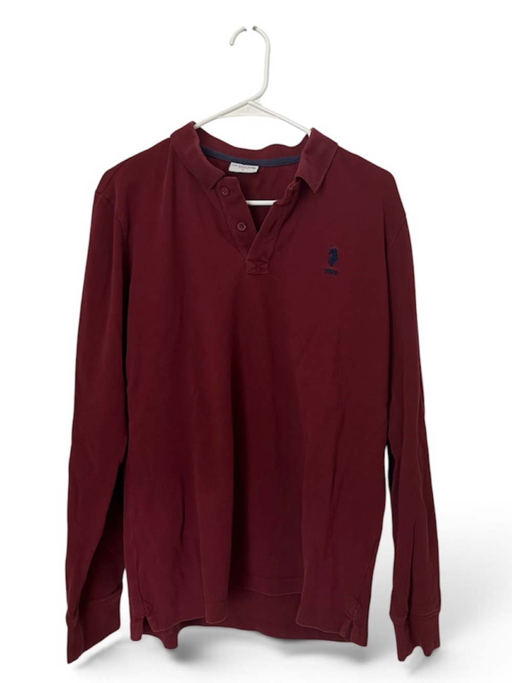 uspa Men's Long-Sleeve Polo Shirt - Burgundy